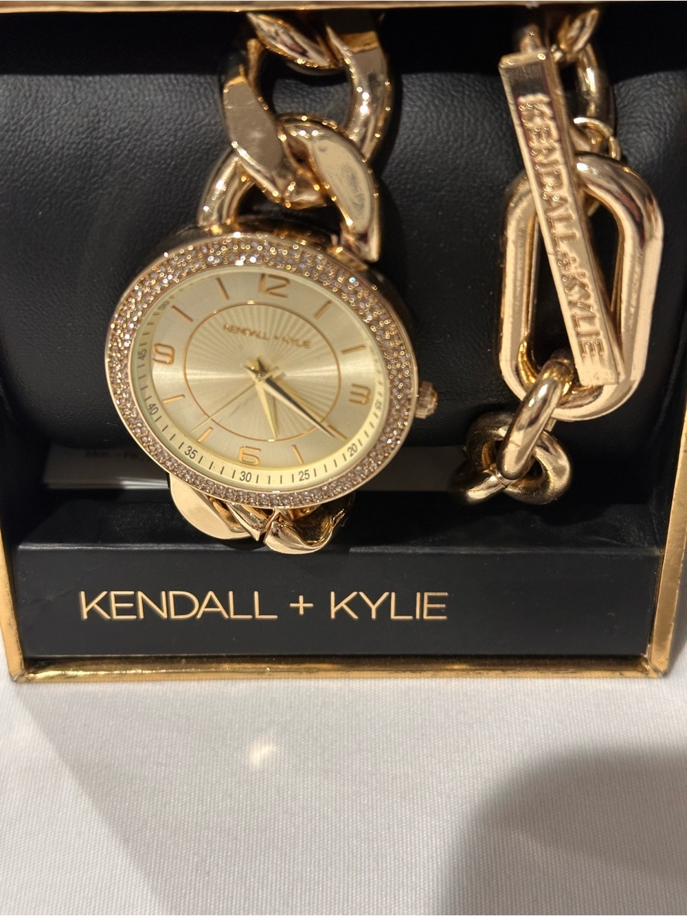Kendall & Kylie Gold-Tone Chain Watch and Bracelet Set - Picture 2 of 4